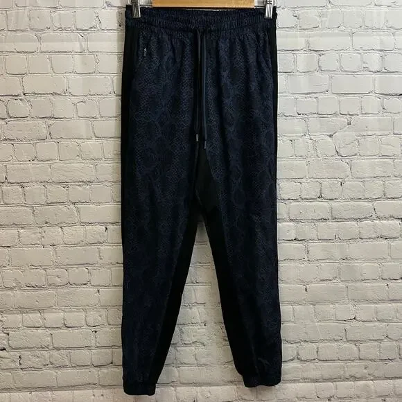Athleta Brooklyn Jogger Blue Python Snake Print Women's 0 Workout Pockets Casual - Picture 1 of 9